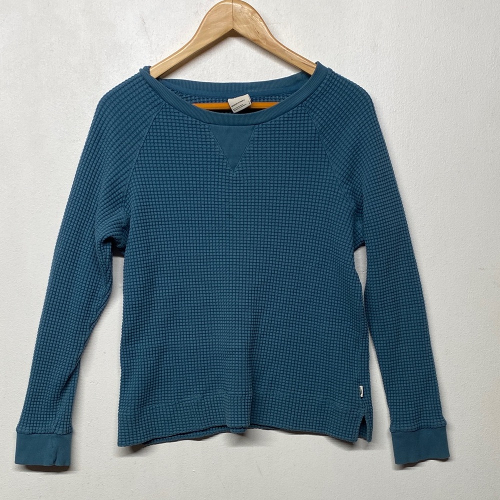 The North Face Women's Teal Waffle Crewneck Sweater M/L